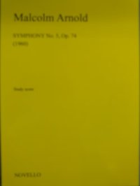 オーケストラスコア　交響曲第5番（Symphony　No,5）　作曲／M,アーノルド（Malcom　Arnold）